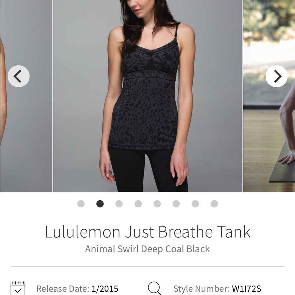 Lululemon Deep Coal/Black Animal Swirl SET!! Just Breathe Tank and Forward Fold